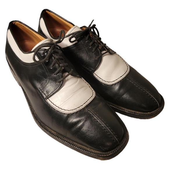 Vintage Two Tone Black White Lace Up Oxford Shoes/Olivier Italian Made Shoes main image 5